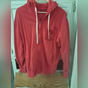 Vintage Faded Daniel Cremieux Red Preppy Zip-Up Hoodie Medium Y2K